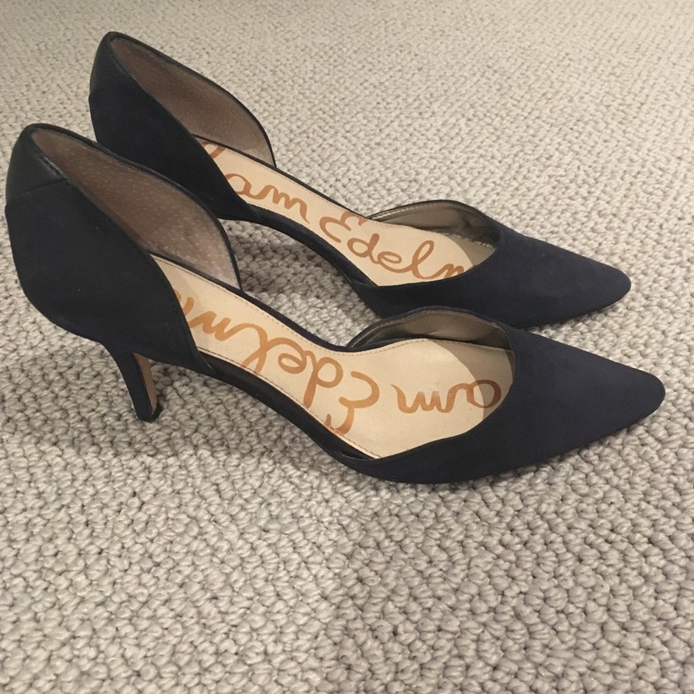 Sam Edelman Jaiana Suede D’Orsay Pumps navy